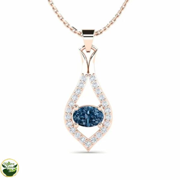 Luxury Halo Blue Silver Necklace Price in Pakistan